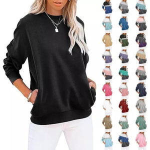 เสื้อสเวตเชิ้ตโอเวอร์ไซส์ทรงหลวม ผ้าคอตตอนหนานุ่ม ซักแล้วไม่หด คอวี แขนยาว ไซส์ใหญ่พิเศษสำหรับผู้หญิง สไตล์เกาหลี - Product Image 5