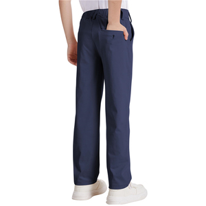 Pantalones de uniforme escolar de sarga azul marino para niños, pantalones de vestir de pierna recta para uso escolar - Product Image 3