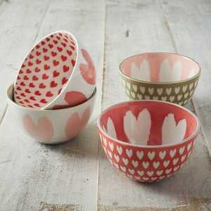 ชามขนมหวานทรงกลมลายเพ้นท์มือทันสมัยสีเขียวลายจุดสีน้ำเงิน - Product Image 2