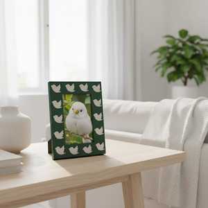 Elegant Handmade Resin Inlay <b>Picture</b> <b>Frame</b> Customizable Size, <b>Black</b> & <b>White</b> Abstract Pattern, Vertical Tabletop Photo Display - Product Image 3