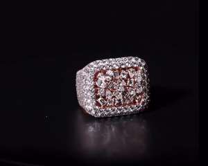 Custom Iced Out Lab Grown Diamond Ring Mixed Cut Cluster 925 Sterling Silver 10K 14K Real Gold Bezel Men's Rose Gold Hip Hop - Product Image 5