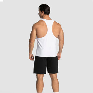 Débardeur en tricot blanc uni pour homme, col rond, vêtement décontracté, respirant, en polyester - Product Image 4