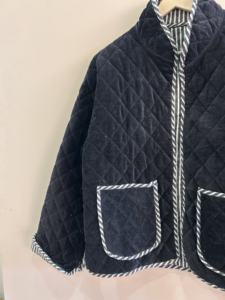 Solid Color Quilted Velvet Reversible Unisex Cotton Jacket Breathable Eco-Friendly Suzani Embroidered Indian Design - Product Image 4