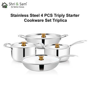 4 PCS Triply Stainless Steel <b>Cookware</b> <b>Set</b> STARTER Triplica Collection - Product Image 4