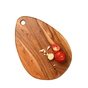 Tabla de Cortar de Madera Maciza Resistente, Forma Ovalada, Multiusos, para Cortar y Servir Verduras, Frutas, Queso y Pan - Product Image 1