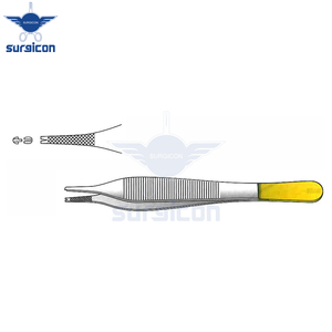 Pinces à dissection Adson 1x2 dents 12 cm (4-3/4 pouces) en acier inoxydable, pinces chirurgicales pour tissus, précision, profil normal - Product Image 4