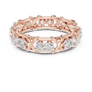 Bague Éternité Unisexe en Or Massif 10K 14K 18K avec Diamants de Laboratoire Ronds à Griffe Croisée, Certifiée IGI, Bijoux Fins - Product Image 4