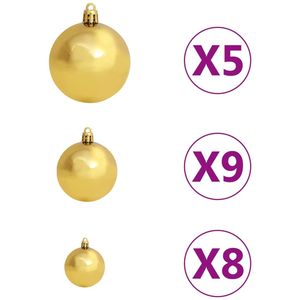 Árbol de Navidad preiluminado artificial 59,1 blanco con juego de bolas - Product Image 6