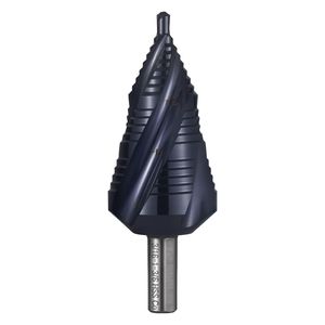 Punta da trapano multiuso in acciaio cobalto ad alta velocità da 3/16 a 1 3/8 pollici con rivestimento TiAlN, quattro scanalature a spirale, codolo triangolare a gradini - Product Image 6