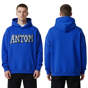 เสื้อฮู้ดซิปโอเวอร์ไซส์ผ้าเฟรนช์เทอร์รี่เนื้อหนัก 100% ผ้าฝ้าย สำหรับฤดูหนาว พิมพ์ลาย DTG ล้างสีแบบแอซิด ฮู้ดสองชั้น ทรงบ็อกซี่ สำหรับผู้ชาย - Product Image 2