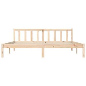 Cadre de lit en bois de pin massif 75,98 x 79,92 po, lits en bois naturel - Product Image 4