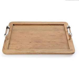 Bandeja de madera con logotipo personalizado, asa de acrílico, forma cuadrada, artículo decorativo, artesanía, bandeja de madera de primera calidad - Product Image 1