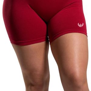 Shorts de sport sans couture taille haute pour femme, rouge, à compression, pour la gym, le fitness et l'entraînement, extensibles, bas de tenue de sport - Product Image 3