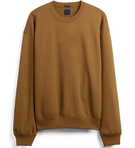 <b>Men's</b> <b>Brown</b> Crew Neck Sweatshirt 100% Cotton French Terry Pullover Casual Regular Fit Winter/Autumn Wear - Product Image 3