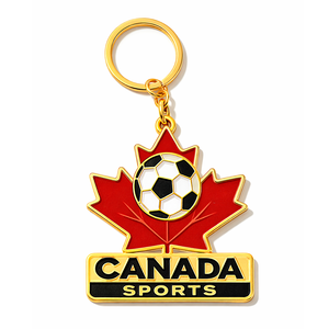 Porte-clés en métal personnalisé Canada, souvenir touristique tendance 2026 pour les voyages en pays étranger, football - Product Image 2