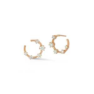 Boucles d'oreilles créoles pendantes en or 14K 18K avec diamants de laboratoire taille brillant 11mm, minuscules, style Huggies, serties à griffes, tendance - Product Image 3
