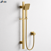 Rail de douche coulissant réglable en laiton certifié à faible teneur en plomb, avec douchette à fonction unique et jet de pluie doux, finition chromée pour salle de bain