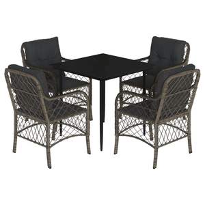 Conjunto de Comedor para Jardín en Gris Oscuro - Product Image 2