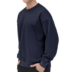 เสื้อสเวตเชิ้ตคอกลมทรงปกติแบบเรียบง่ายสำหรับผู้ชาย ขายส่ง เสื้อผ้าสตรีทแวร์ แขนยาว ผ้าคอตตอนผสม เสื้อสเวตเชิ้ตผู้ชาย - Product Image 5