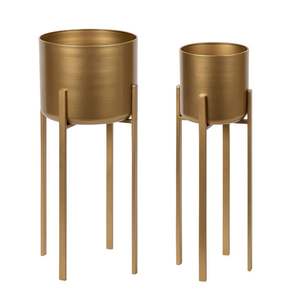 Support de plante en fer doré attrayant et écologique avec un design moderne pour la maison et le jardin - Product Image 3