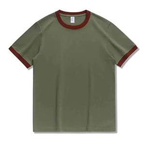 Camiseta Cómoda de Algodón 100% de Alta Calidad con Logotipo Personalizado para Hombre, Tela Cómoda, Corte Holgado, Informal, para Hacer Ejercicio, con Contraste - Product Image 1