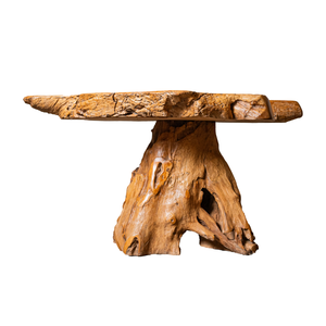 Table basse ARTERRA en bois naturel de teck rustique, artisanale, meubles de salon, non pliable - Product Image 2