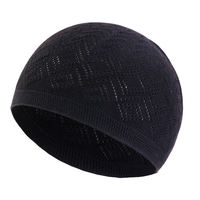 Chapeau de prière Kufi pour homme de qualité supérieure, confortable, en coton doux, extensible, toutes saisons, rayures imprimées en relief