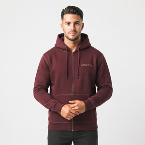 Sweat à capuche zippé intégral pour homme, en molleton épais de haute qualité, taille standard, avec cordon de serrage, doublure 100% coton, écologique, logo personnalisé - Product Image 2