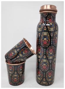 Botella de Agua de Cobre con Diseño de Hojas Bohemias, Portátil para Viajes - Product Image 4