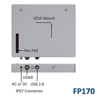 IP67 Wasserdichter Industrieller Marine-Monitor Touchscreen (PCAP/Resistiv) mit Automatischer Dimmfunktion, IR-Fernbedienung, Aluminiumgehäuse, DP
