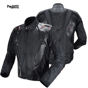 Giacca da Moto Nera in Twill per Uomo, Manica Lunga, Antivento, Protezione per Tutte le Stagioni - Product Image 1