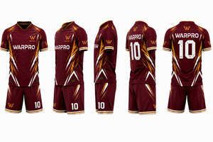 WARPRO ชุดฟุตบอลทุกฤดูกาล ชุดเสื้อฟุตบอลและกางเกงขาสั้นโพลีเอสเตอร์น้ำหนักเบา ชุดเสื้อฟุตบอลมืออาชีพสำหรับผู้ชาย - Product Image 6