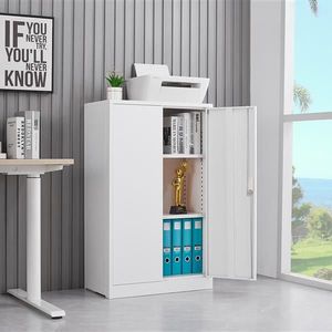 Adjustable Shelf Metal Storage Cabinet with Locking Doors Folding Filing Storage Locker File Cabinets - Product Image 5