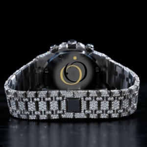 Moissanite Watch Men Iced Out <b>Automatic</b> Mechanical <b>Chronograph</b> Stainless Steel Luxury Wristwatch - Product Image 4