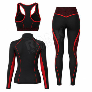 Conjuntos de Yoga Transpirables de 3 Piezas Más Vendidos, Cintura Elástica Ligera, Ajuste Cómodo, Ropa Deportiva, Conjuntos de Yoga Transpirables de 3 Piezas - Product Image 2