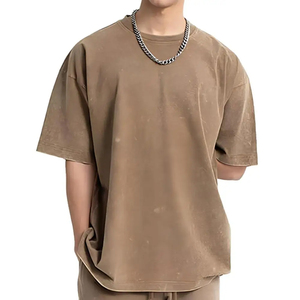 Conjunto de Camiseta y Pantalones Cortos de Algodón Transpirable para Hombre, Color Sólido, Cuello Redondo, Estilo Urbano, Tejido Liso Teñido, para Verano - Product Image 2