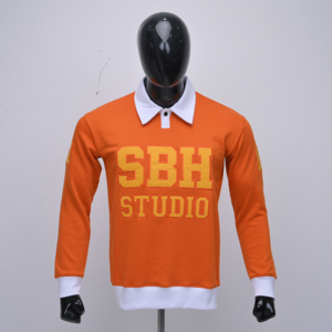 Maillot de rugby de style polo pour homme, qualité supérieure, logo personnalisé avec broderie chenille sur le devant et les manches. - Product Image 1