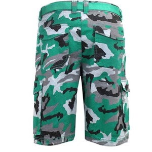 Men Camouflage Cargo Shorts Mid Waist Multi Pocket Breathable Casual Bermuda Style Printed Polyester Fabric - Product Image 6