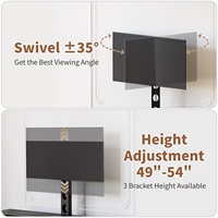 Meuble TV avec prises électriques, éclairage RGB, tiroirs pour téléviseur 65 pouces, support pivotant universel, console multimédia avec rangement