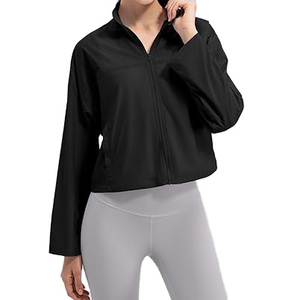 Veste de jogging et de yoga confortable ZYLO INDUSTRIES pour femmes, extensible dans quatre directions, fermeture éclair intégrale, haut de sport, fitness, manches longues, col roulé - Product Image 1