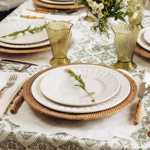 Handwoven Rattan Woven Plate 14 Inch Round Serving Tray for Restaurant Buffet Table Decor - Product Image 6