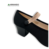 Zapatos de Baile para Niñas, Diseño de Personajes, Ligeros, de Lona, con Tacón Cubano, para Ballet, Exámenes, Práctica y Enseñanza, con Correa, Negros