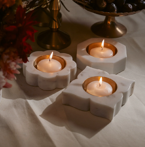 Marble <b>Candle</b> <b>Holder</b> Decoration Accessories Supplies Marble <b>Tea</b> <b>Light</b> <b>Candle</b> <b>Holder</b> Marble Flower Shape <b>Candle</b> <b>Holder</b> - Product Image 1