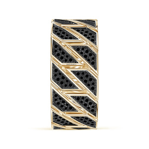 Anillos de Boda Clásicos de Lujo en Oro Amarillo con Diamantes Negros Naturales, Oro de 10K, 14K, 18K, Plata 925, 935, Unisex - Product Image 3