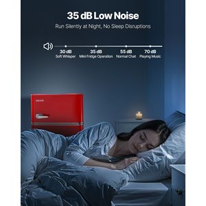 Mini Frigorifero Compatto a Due Porte da 3.2 Cu.Ft, Congelatore a Doppia Porta ad Alta Efficienza Energetica con Temperatura Regolabile e Ripiano in Vetro - Product Image 5