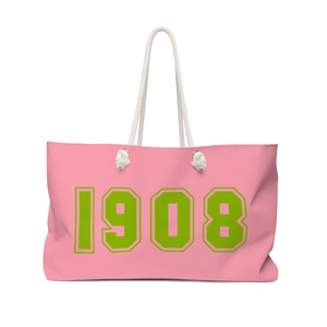 Soror Weekender <b>Bag</b> 1908 Travel Tote <b>Large</b> Capacity Overnight <b>Beach</b> <b>Bag</b> Sorority Gift Canvas Carryall Custom Travel <b>Bag</b> - Product Image 1