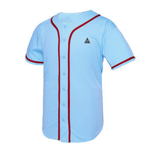 Camiseta de Béisbol Personalizada Color Granate, Unisex, con Botones, Uniforme de Equipo, Transpirable, 100% Algodón Orgánico, Camiseta Deportiva Corta Estampada, OEM - Product Image 4
