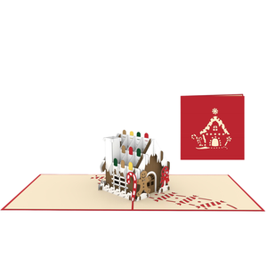 Christmas House 3D Pop Up Card Customize Greeting Card <b>Paper</b> Craft Christmas cards <b>Handmade</b> Greeting Cards Pop Up Cards 3D Pape - Product Image 1