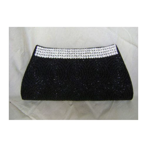Pochette élégante en cuir doré ornée de cristaux et de perles, avec accents de diamants, sac à main de luxe pour soirée, vente en gros - Product Image 1