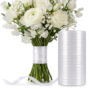 Ruban satin blanc 6 mm simple face, lot de 20 rouleaux de 8 mètres, personnalisable, vente en gros pour loisirs créatifs, cadeaux de fête, décoration de gâteaux, nœuds - Product Image 4